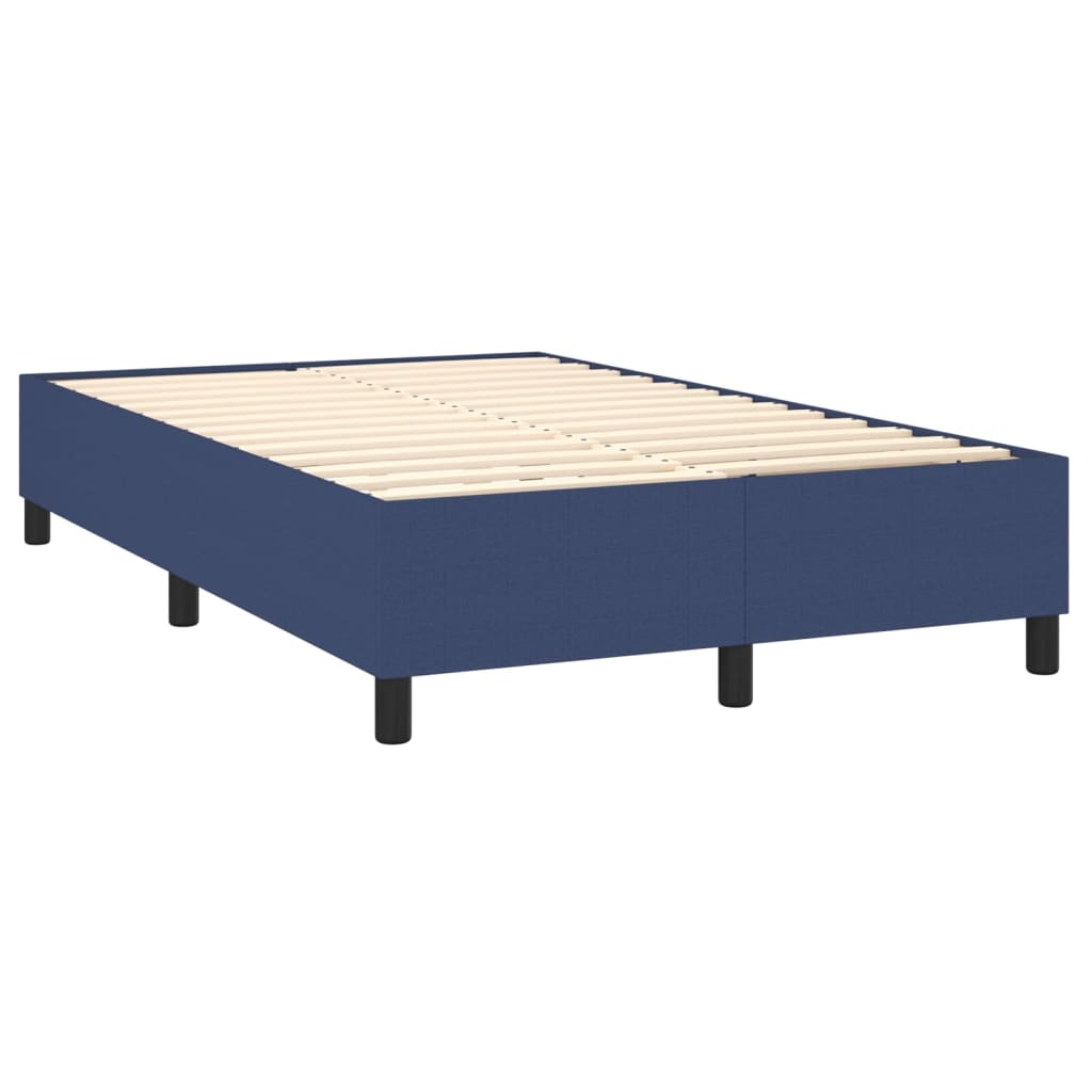 Box spring postelja z vzmetnico LED modra 120x200 cm blago