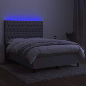 Box spring postel s matrací a LED světle šedá 140x190 cm textil - obrázek 4
