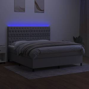 Box spring postel s matrací a LED světle šedá 160x200 cm textil - obrázek 4