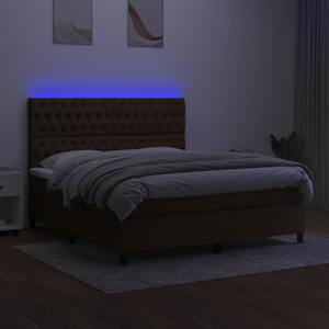 Box spring postel s matrací a LED tmavě hnědá 160x200 cm textil - obrázek 4