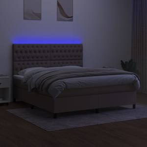Box spring postel s matrací a LED taupe 160x200 cm textil - obrázek 4