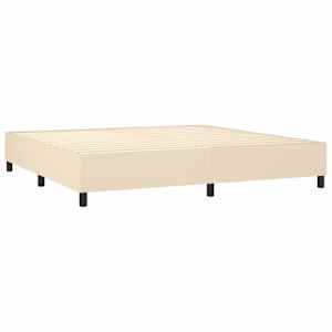 Box spring postel s matrací a LED krémová 200x200 cm textil - obrázek 5