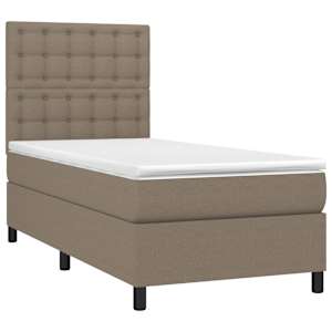 Box spring postel s matrací a LED taupe 100x200 cm textil - obrázek 3