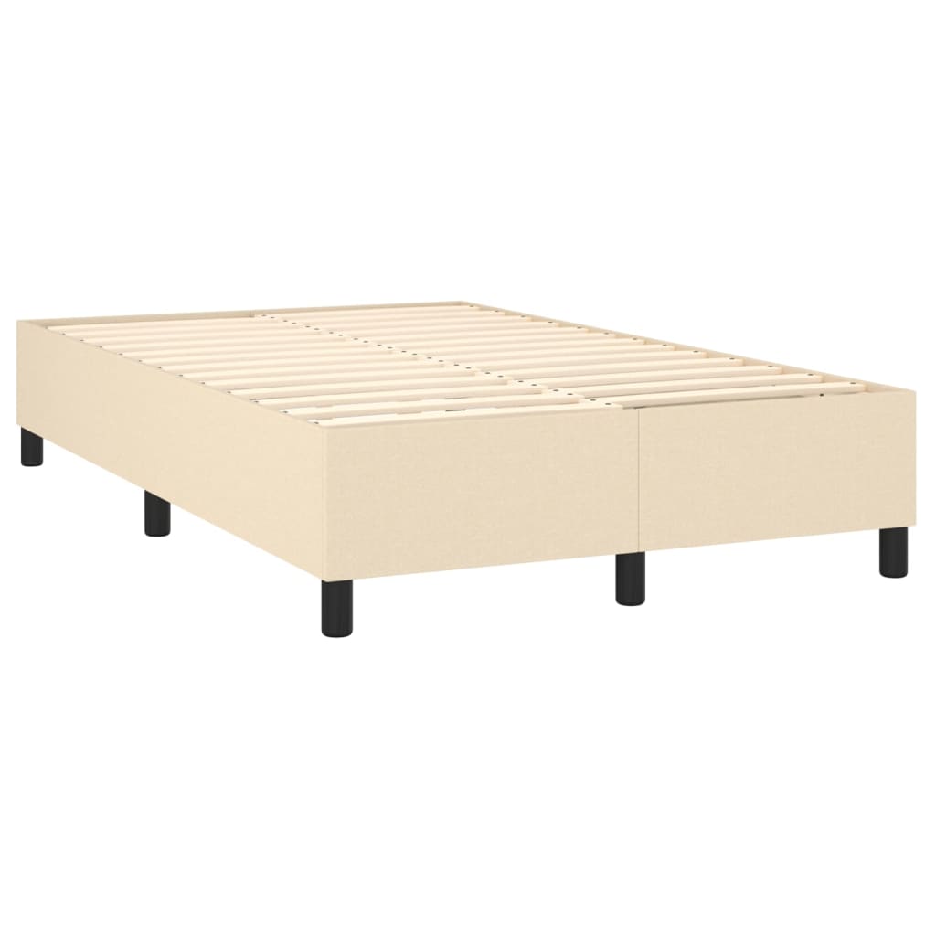 Box spring postel s matrací a LED krémová 120 x 200 cm textil