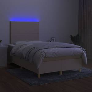 Box spring postel s matrací a LED krémová 120 x 200 cm textil - obrázek 4