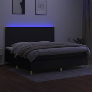 Box spring postel s matrací a LED černá 200x200 cm textil - obrázek 4