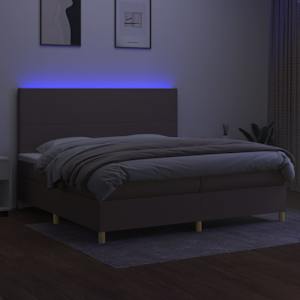 Box spring postel s matrací a LED taupe 200x200 cm textil - obrázek 4