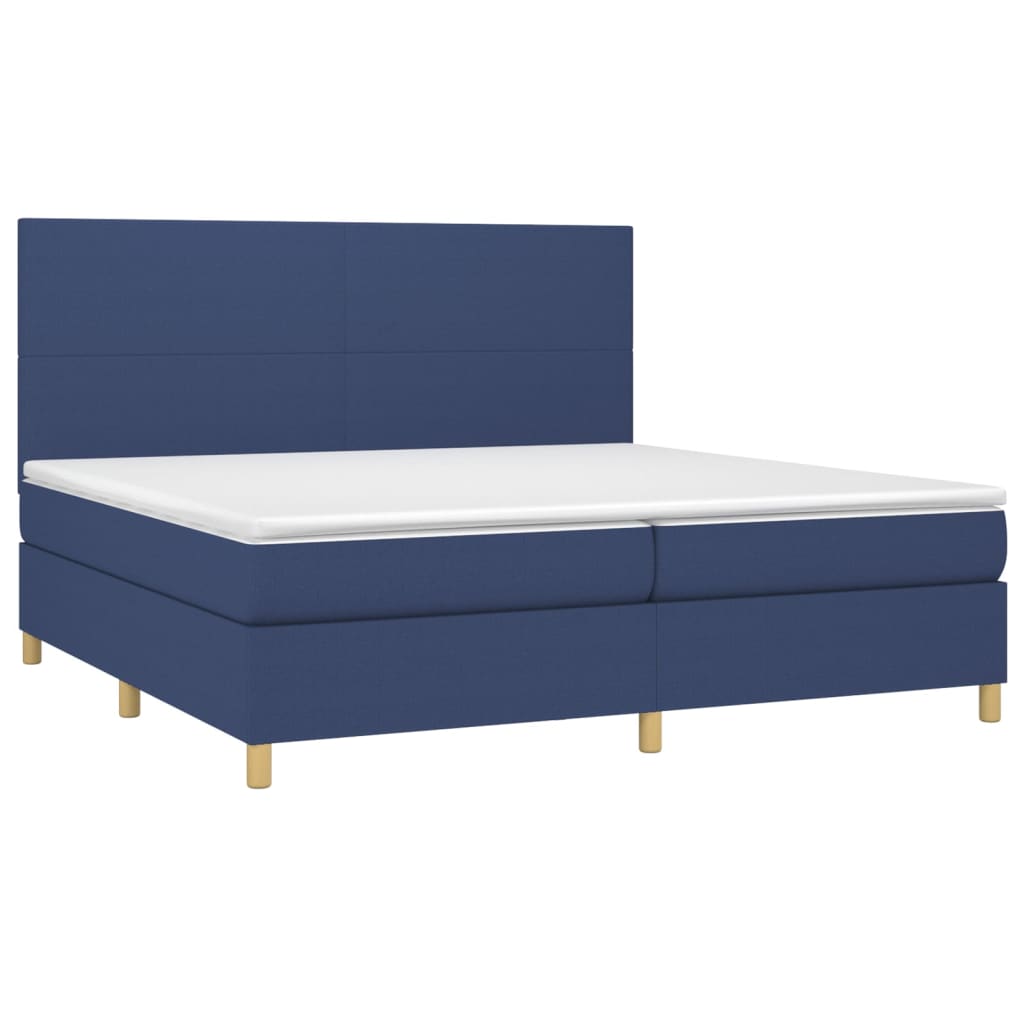 Thumbnail - vidaXL Boxspringbett mit Matratze & LED Blau 200x200 cm Stoff