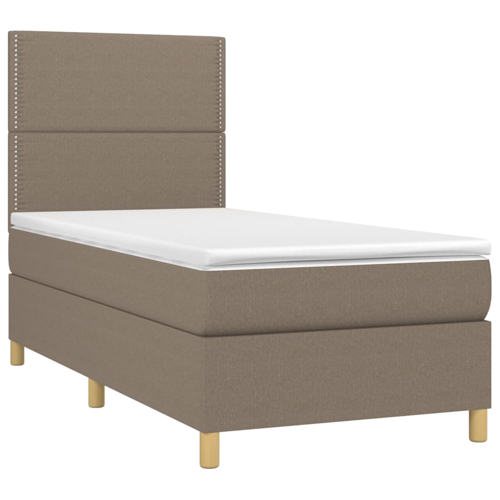Thumbnail - vidaXL Boxspringbett mit Matratze & LED Taupe 80x200 cm Stoff