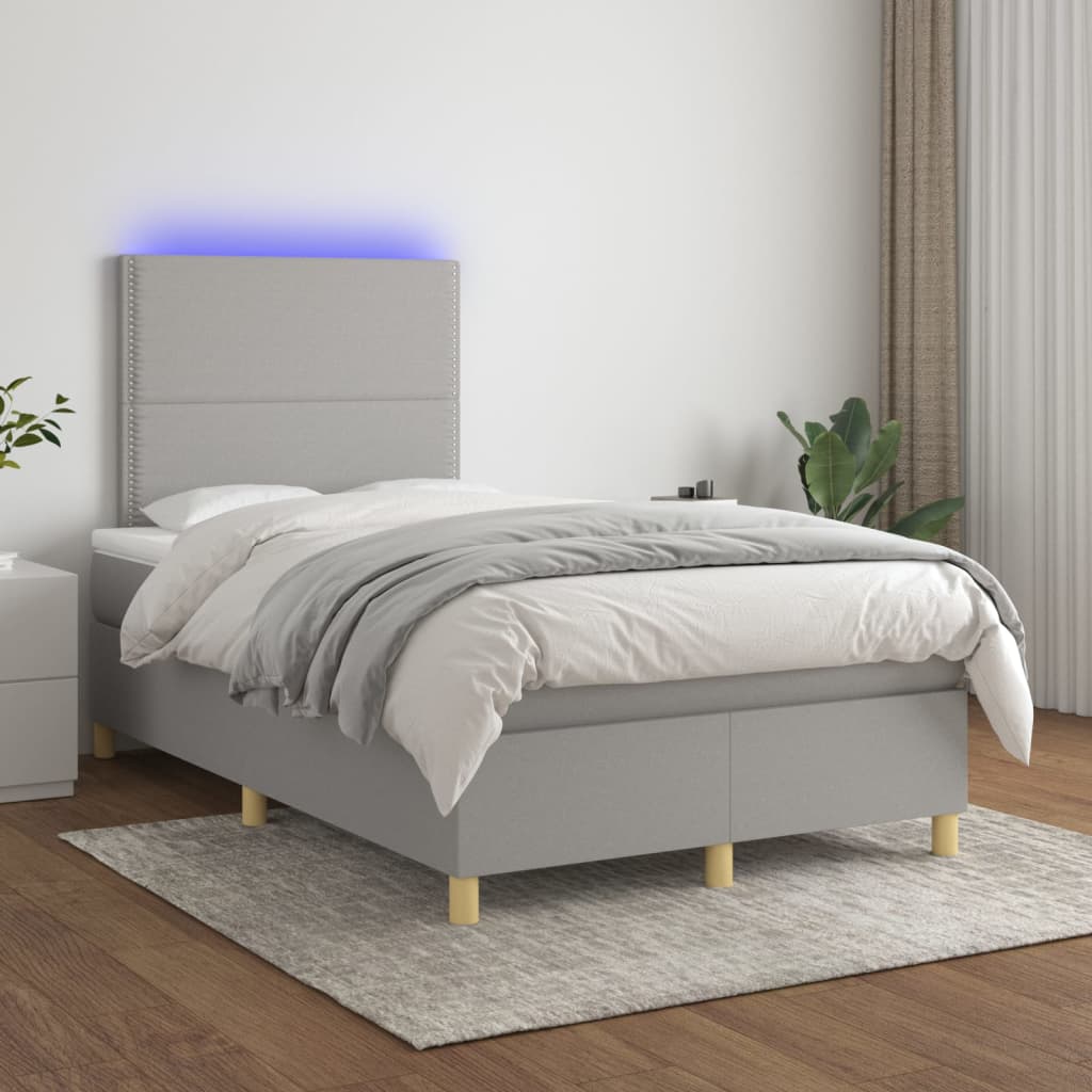  ΚΡΕΒΑΤΙ BOXSPRING ΜΕ ΣΤΡΩΜΑ & LED ΑΝ.ΓΚΡΙ 120X200 ΕΚ ΥΦΑΣΜΑΤΙΝΟ V-3135341