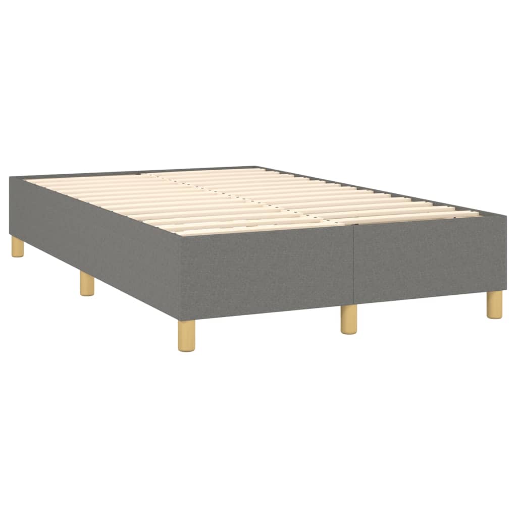 Box spring postelja z vzmetnico LED temno siva 120x200 cm blago