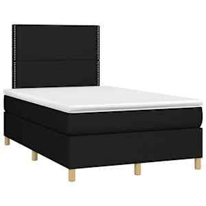 Box spring postel s matrací a LED černá 120 x 200 cm textil - obrázek 3