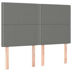 Box spring postel s matrací a LED tmavě šedá 140x190 cm textil - obrázek 7