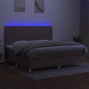 Box spring postel s matrací a LED taupe 200x200 cm textil - obrázek 4