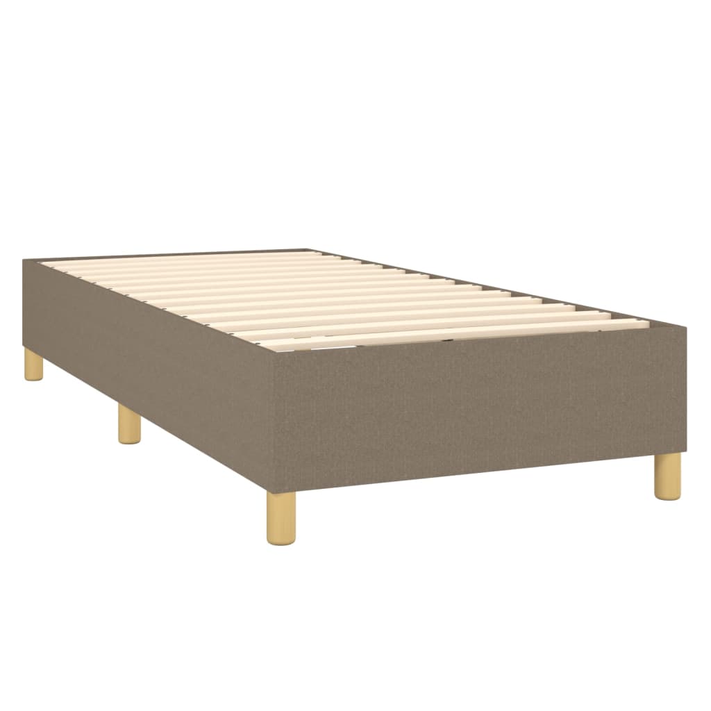 Tópszínű szövet rugós és LED-es ágy matraccal 90x200 cm 