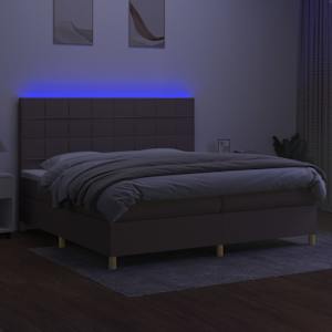 Box spring postel s matrací a LED taupe 200x200 cm textil - obrázek 4
