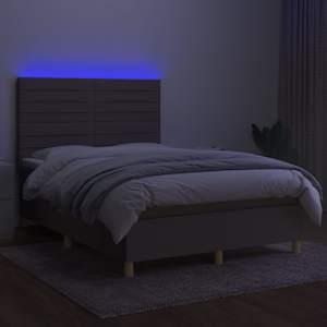 Box spring postel s matrací a LED taupe 140x190 cm textil - obrázek 4