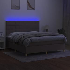 Box spring postel s matrací a LED taupe 160x200 cm textil - obrázek 4