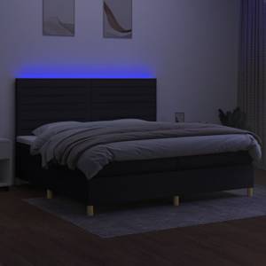 Box spring postel s matrací a LED černá 200x200 cm textil - obrázek 4