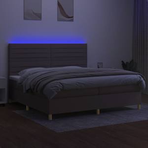 Box spring postel s matrací a LED taupe 200x200 cm textil - obrázek 4