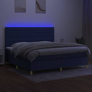 Box spring postel s matrací a LED modrá 200x200 cm textil - obrázek 4