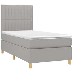 Box spring postel s matrací a LED světle šedá 80x200 cm textil - obrázek 3