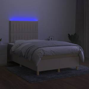 Box spring postel s matrací a LED krémová 120 x 200 cm textil - obrázek 4