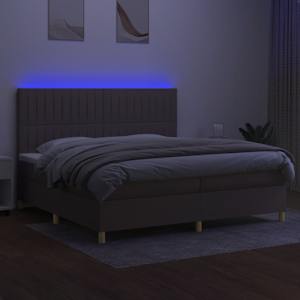 Box spring postel s matrací a LED taupe 200x200 cm textil - obrázek 4