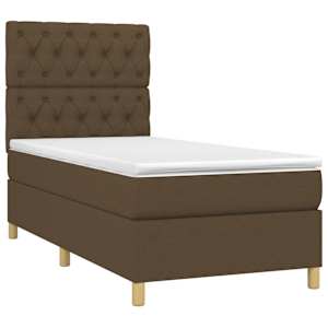 Box spring postel s matrací a LED tmavě hnědá 80x200 cm textil - obrázek 3