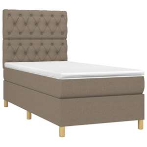 Box spring postel s matrací a LED taupe 80 x 200 cm textil - obrázek 3