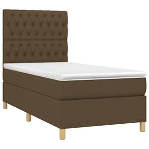 Box spring postel s matrací a LED tmavě hnědá 90x190 cm textil - obrázek 3
