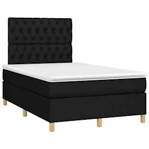 Box spring postel s matrací a LED černá 120 x 200 cm textil - obrázek 3