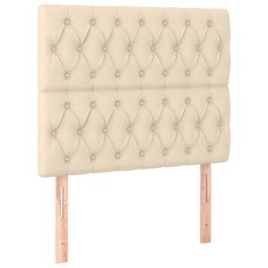 Box spring postel s matrací a LED krémová 120 x 200 cm textil - obrázek 7