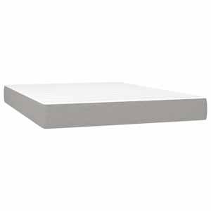 Box spring postel s matrací a LED světle šedá 140x190 cm textil - obrázek 6