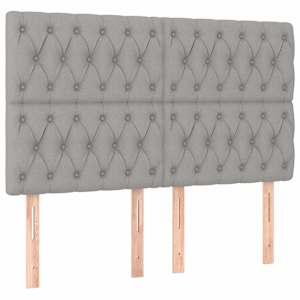 Box spring postel s matrací a LED světle šedá 140x190 cm textil - obrázek 7