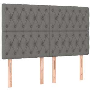 Box spring postel s matrací a LED tmavě šedá 140x190 cm textil - obrázek 7