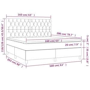 Box spring postel s matrací a LED černá 160x200 cm textil - obrázek 8