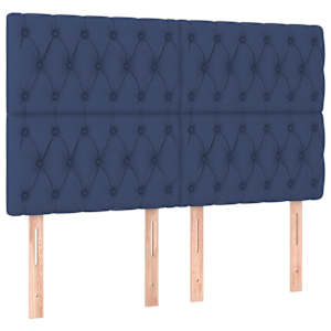Box spring postel s matrací a LED modrá 160x200 cm textil - obrázek 7