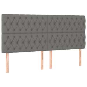 Box spring postel s matrací a LED tmavě šedá 200x200 cm textil - obrázek 7