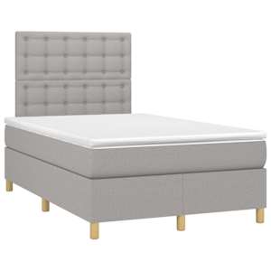 Box spring postel s matrací a LED světle šedá 120x200 cm textil - obrázek 3