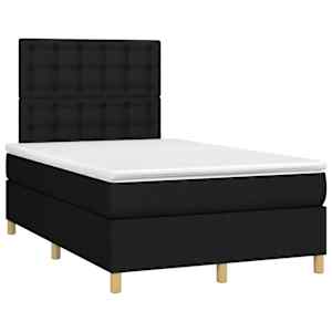 Box spring postel s matrací a LED černá 120 x 200 cm textil - obrázek 3