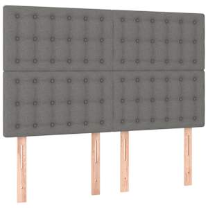 Box spring postel s matrací a LED tmavě šedá 140x190 cm textil - obrázek 7