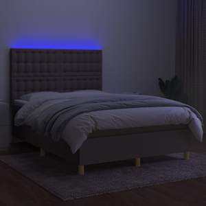 Box spring postel s matrací a LED taupe 140x190 cm textil - obrázek 4