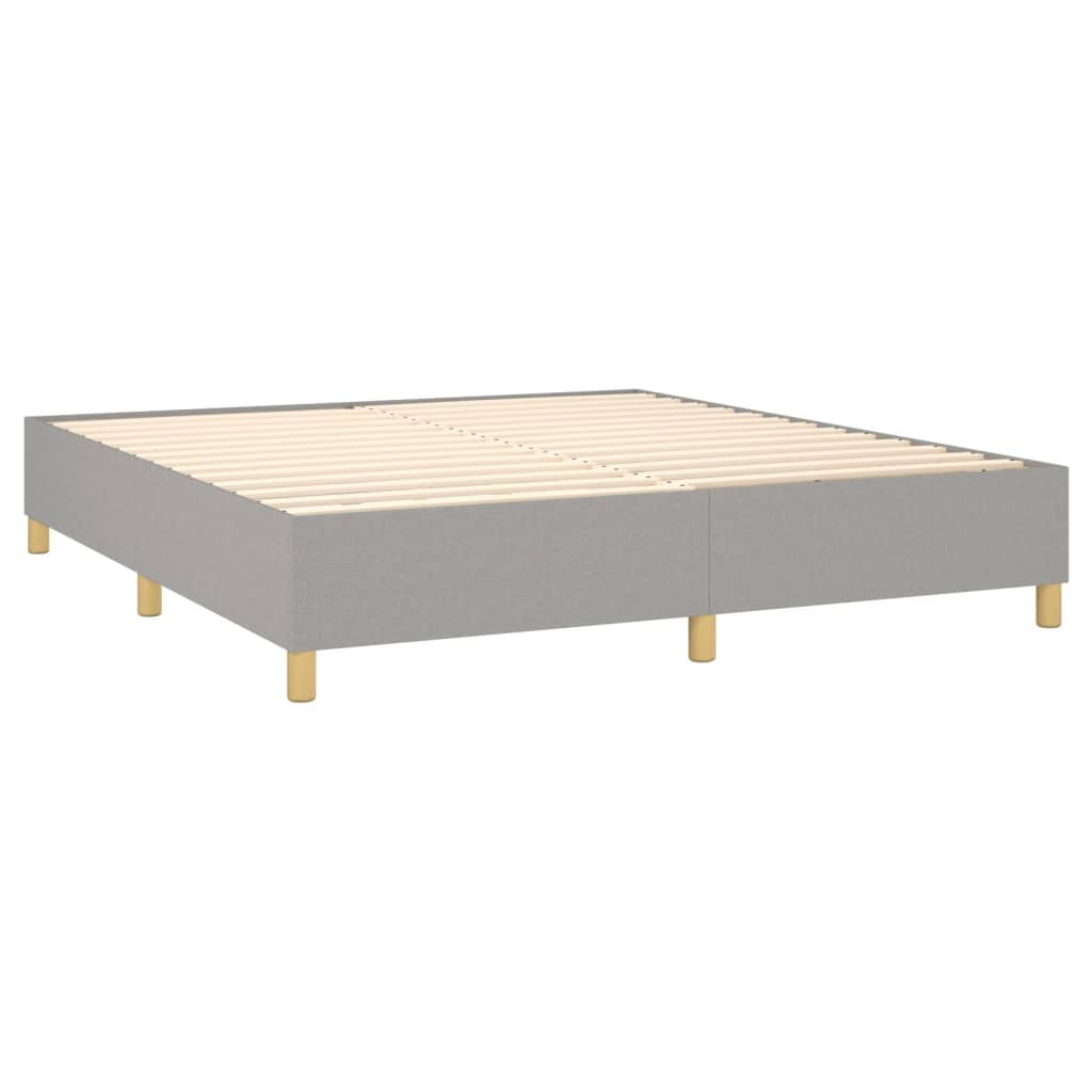 Box spring postelja z vzmetnico LED sv. siva 160x200 cm blago