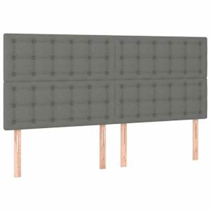 Box spring postel s matrací a LED tmavě šedá 200x200 cm textil - obrázek 7