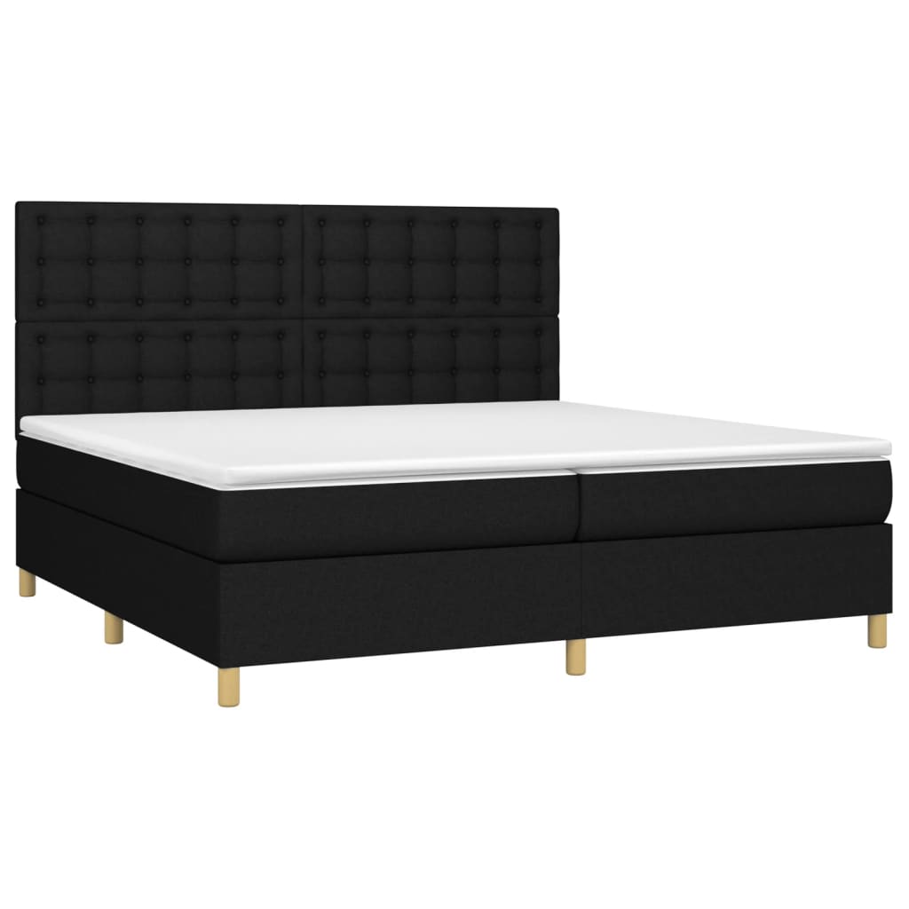 Thumbnail - vidaXL Boxspringbett mit Matratze & LED Schwarz 200x200 cm Stoff