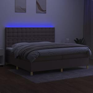 Box spring postel s matrací a LED taupe 200x200 cm textil - obrázek 4