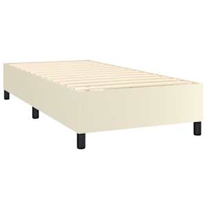 Box spring postel s matrací a LED krémová 80x200 cm umělá kůže - obrázek 5