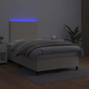 Box spring postel s matrací a LED krémová 120x200 cm umělá kůže - obrázek 4