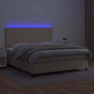 Box spring postel matrace a LED cappuccino 180x200cm umělá kůže - obrázek 4